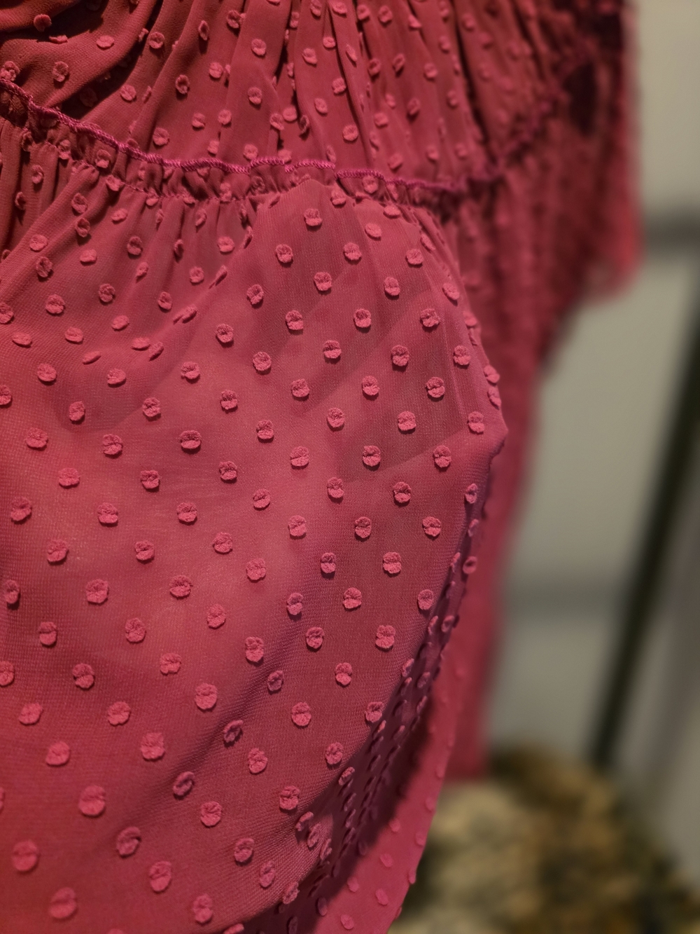 J. Crew Raspberry Dot Ruffle Yoke Blouse - Picture 8 of 9